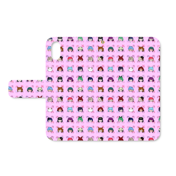 手帳型iPhoneケース(XS/X)-ピンク