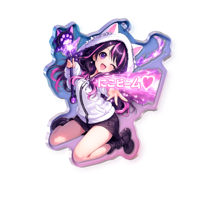 オーロラアクリルキーホルダー - 70 × 70mm