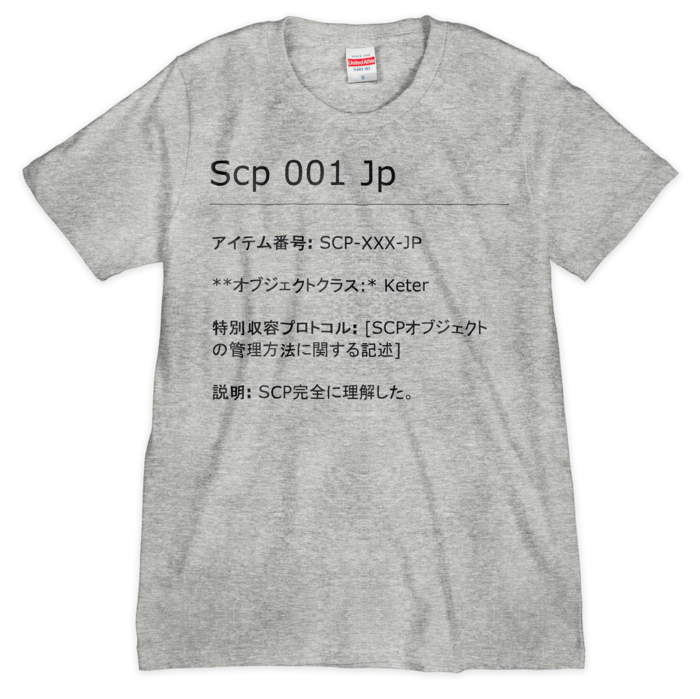 SCP完全に理解した Tシャツ グレー 1色刷 - S
