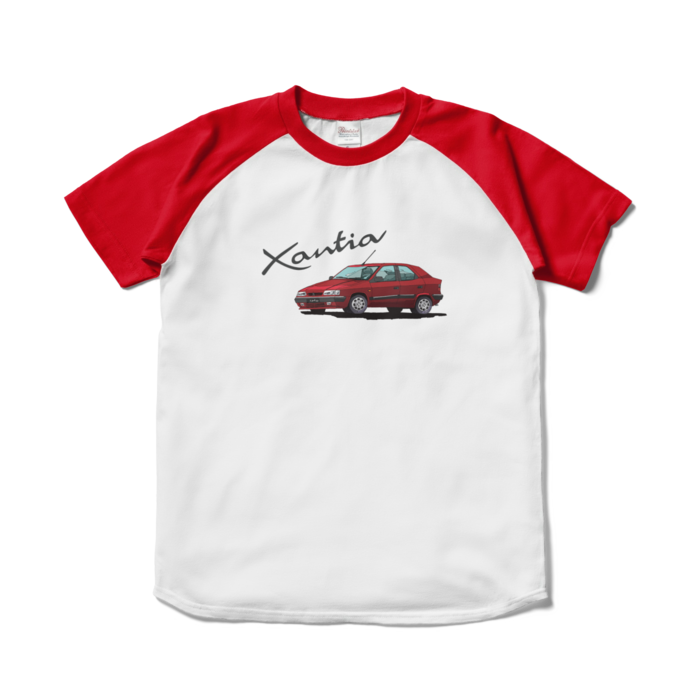 ラグランTシャツ - S - ホワイト×レッド