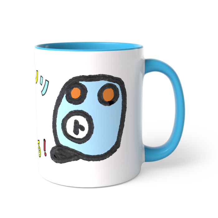 ツートンカラーマグカップ - 直径 8.2cm / 高さ 9.5cm(青＆水色)