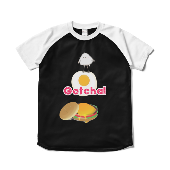 ラグランTシャツ - S - ブラック×ホワイト