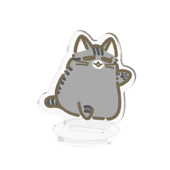 サバトラぽてねこアクリルフィギュア - 50x50mm