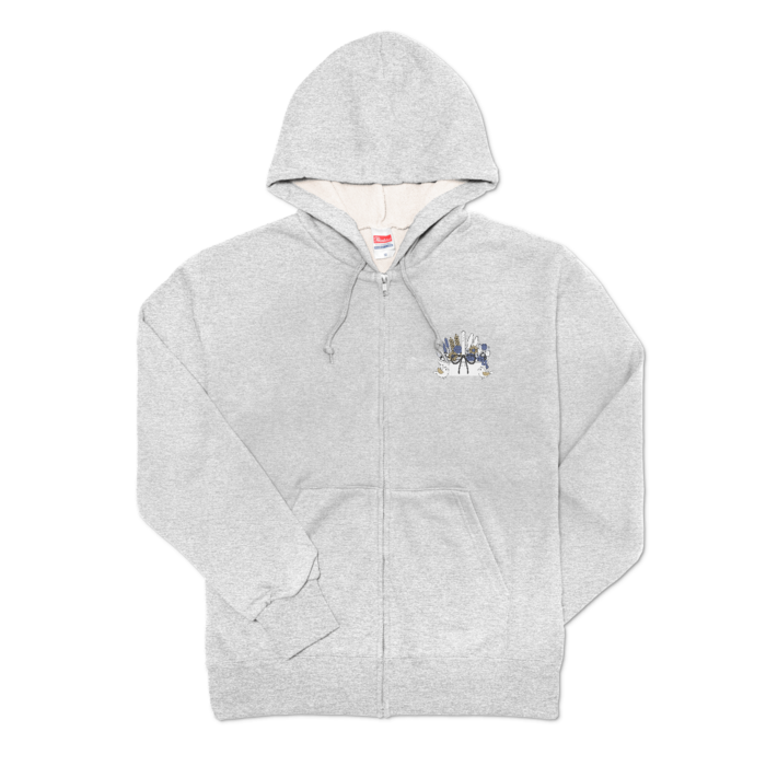 ジップパーカーA　灰色　M