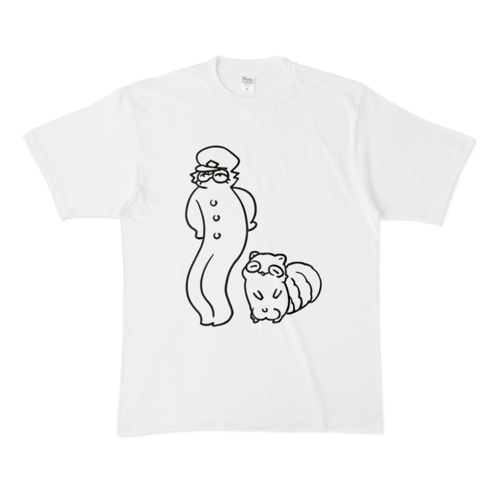 Tシャツ - XL - 白(鶴多とタヌキ大)