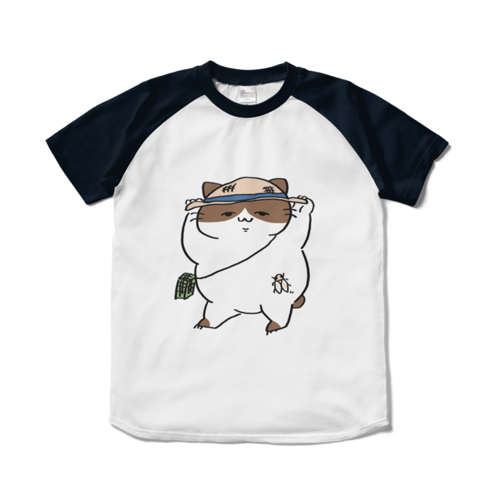 ラグランTシャツ - S - ホワイト×ネイビー