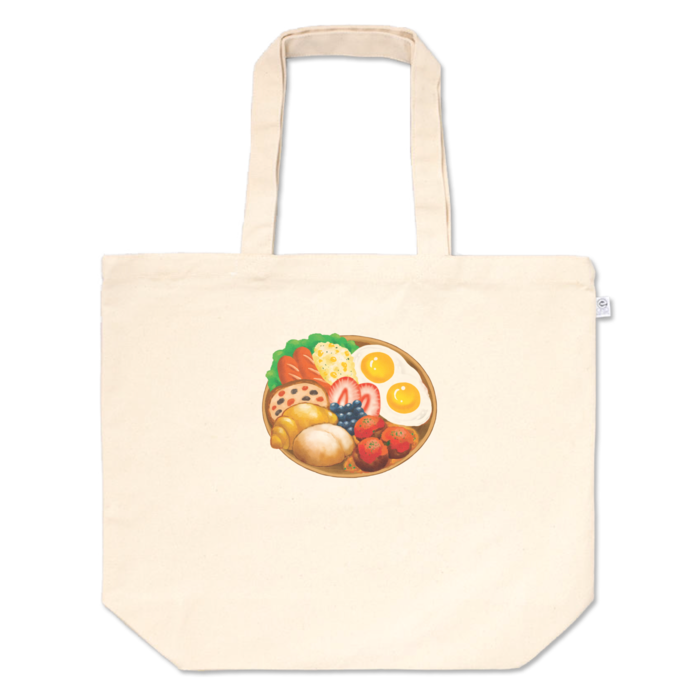 ワンプレートランチのトートバッグ - L - プリント面積小