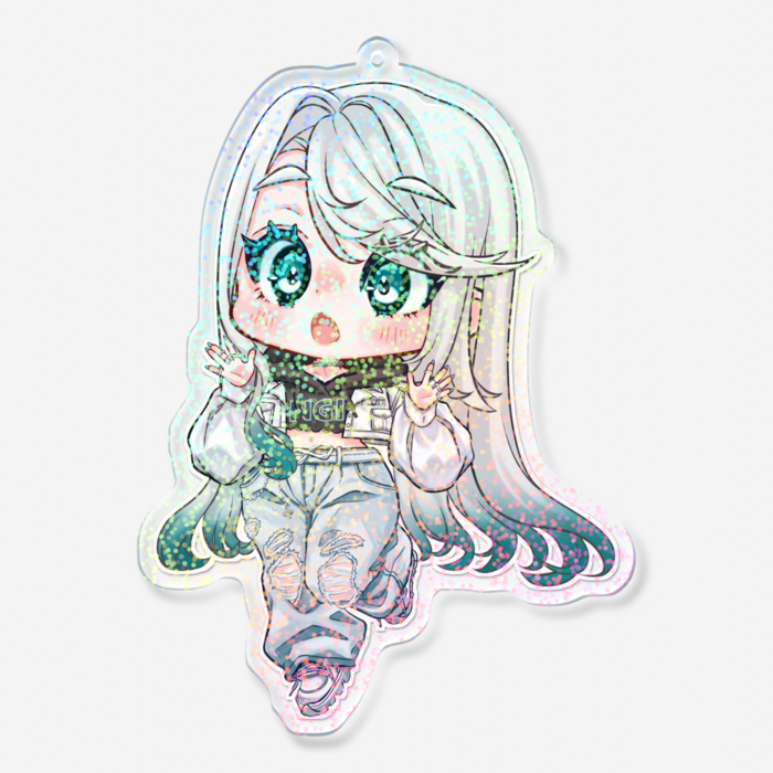 ホログラムアクリルキーホルダー（グリッター）- 100 × 100mm(2)