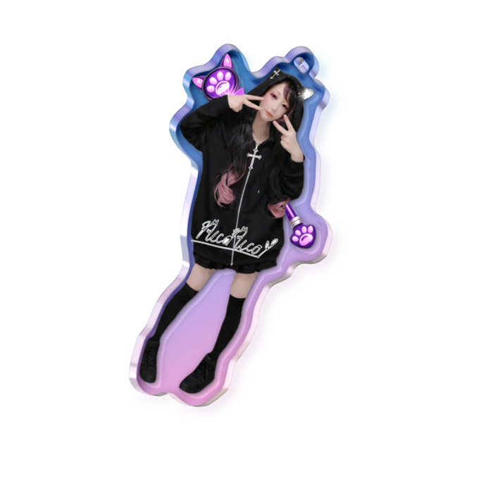 オーロラアクリルキーホルダー - 70 × 70mm