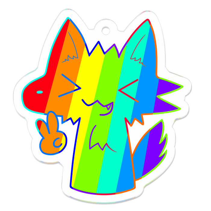 ゲーミングおおかみくん- 50 x 50 (mm)