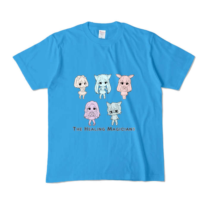 カラーTシャツ - M - ターコイズ／モノトーン柄