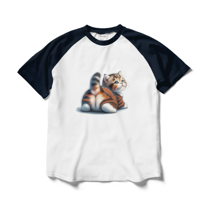 ラグランTシャツ - L - ホワイト×ネイビー