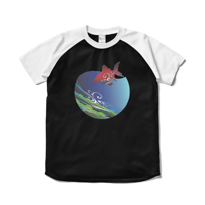 ラグランTシャツ - S - ブラック×ホワイト