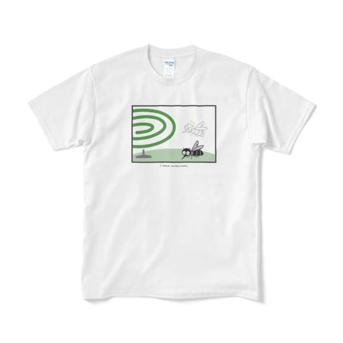 天に召された蚊のカラーTシャツ(短納期) - M - ホワイト