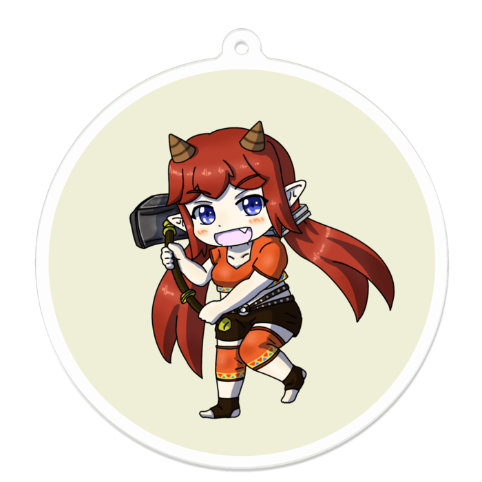 アクリルキーホルダー 円形縁取り- 70 x 70 (mm)