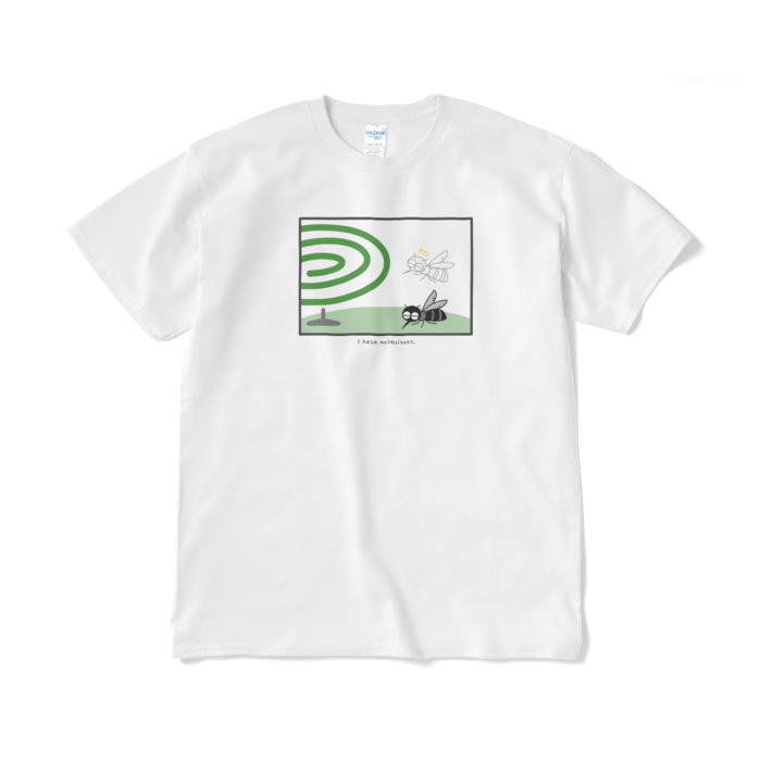天に召された蚊のカラーTシャツ(短納期) - XL - ホワイト