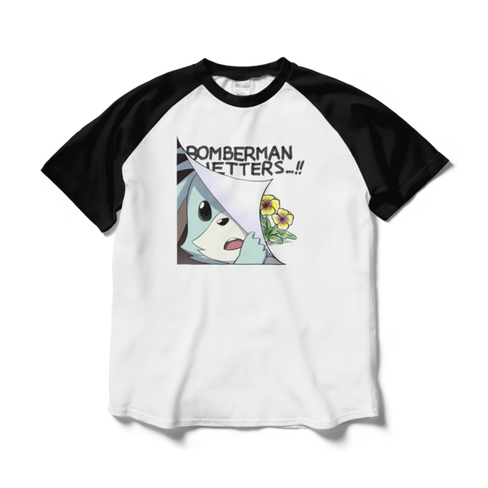 ラグランTシャツ - L - ホワイト×ブラック