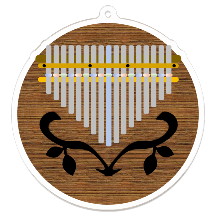 カリンバ丸型リーフ - 70 x 70 (mm)