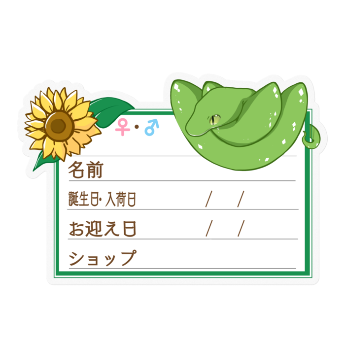 【🐍お名前ステッカー】グリンパイ(アルー) ‐ひまわり