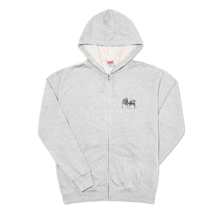 ジップパーカーA　灰色　XL