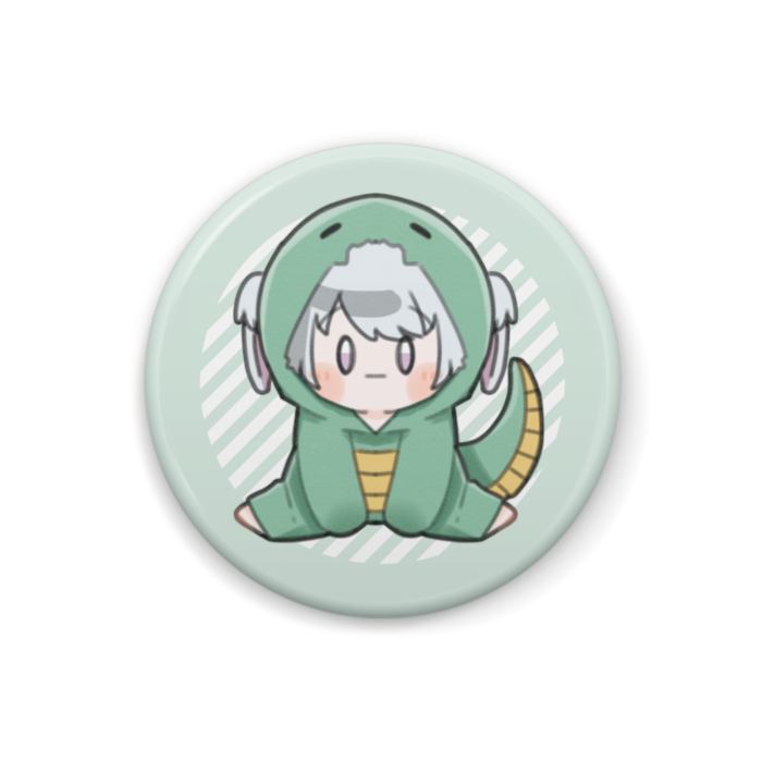 巳年イラスト(きょとん)　缶バッジ Ver. - 32 (mm)