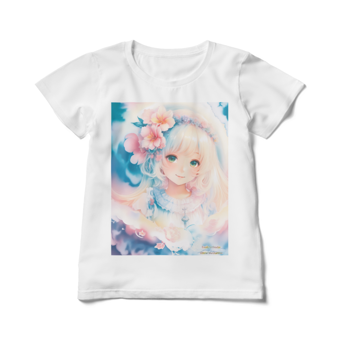 (両面プリント)「夢見る瞳8」レディースTシャツ - L - 白