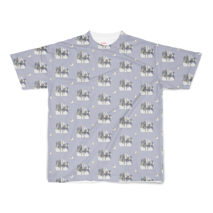 フルグラフィックTシャツB　くすみブルー　S