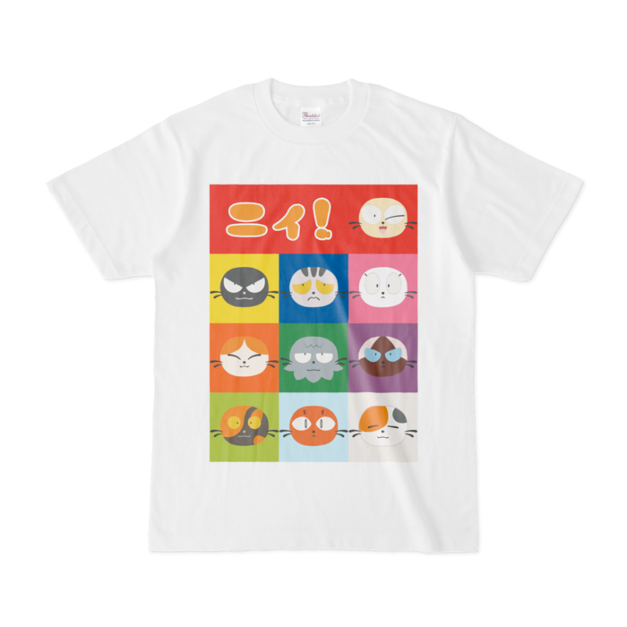 ニィと仲間たちが集まるTシャツ - S - 白
