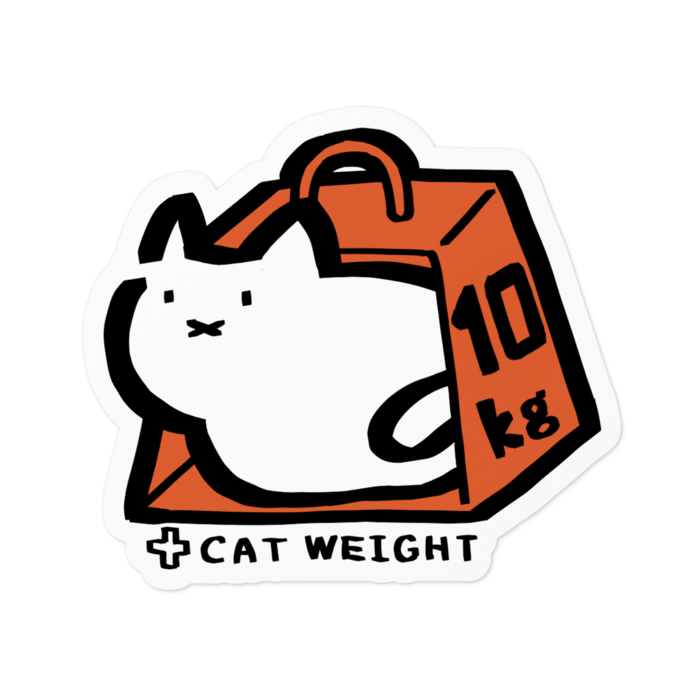 10kgねこステッカー - 100 x 100 (mm)(3)