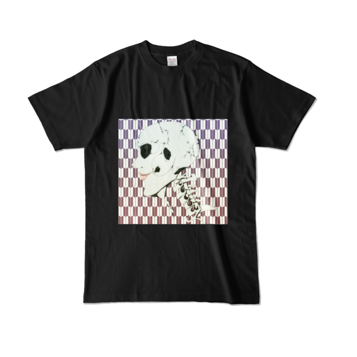 髑髏Tシャツ - L - ブラック (濃色)