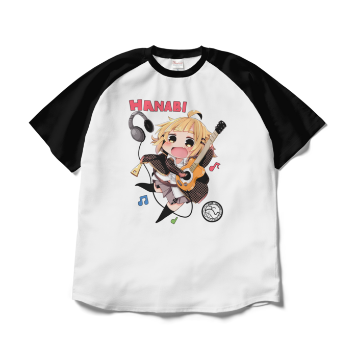 ラグランTシャツ - XL - ホワイト×ブラック