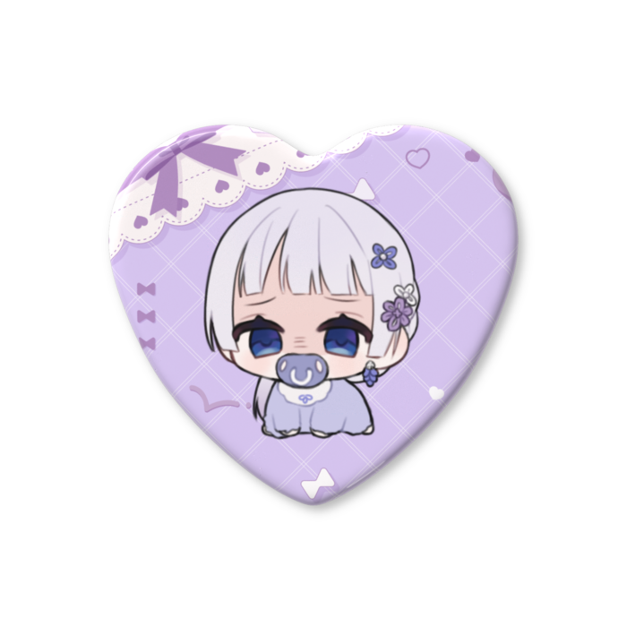 ハート缶バッジ - 57 × 52.5mm