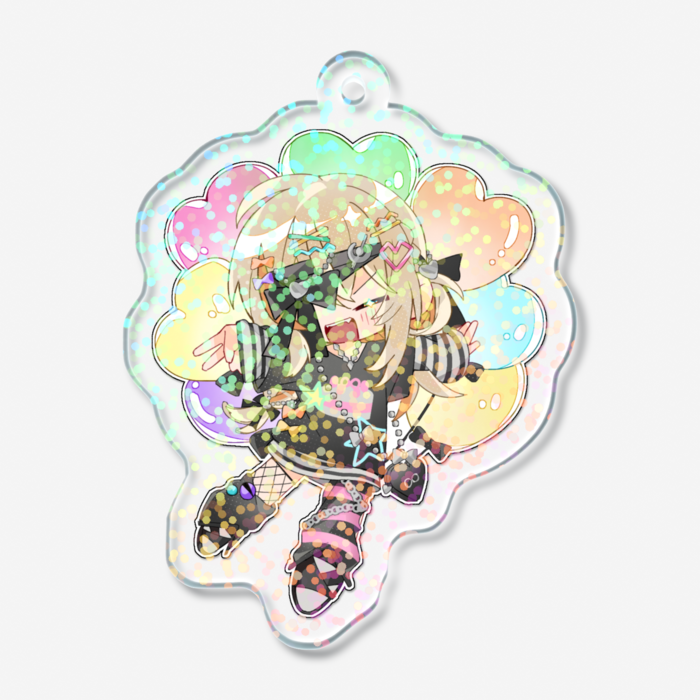 ホログラムアクリルキーホルダー(グリッター柄)