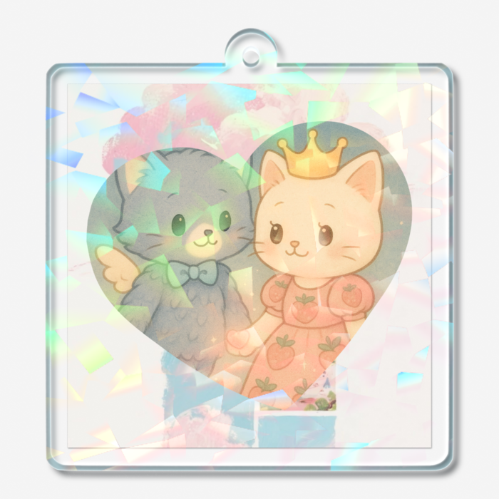 ホログラムアクリルキーホルダー - 50 × 50mm