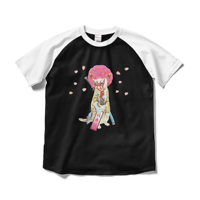 ラグランTシャツ - M - ブラック×ホワイト