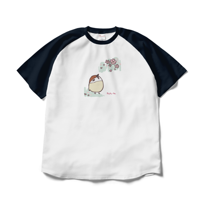 ラグランTシャツ - XL - ホワイト×ネイビー