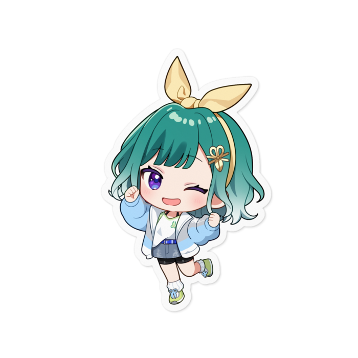 ウインク！ステッカー - 100 x 100 (mm)