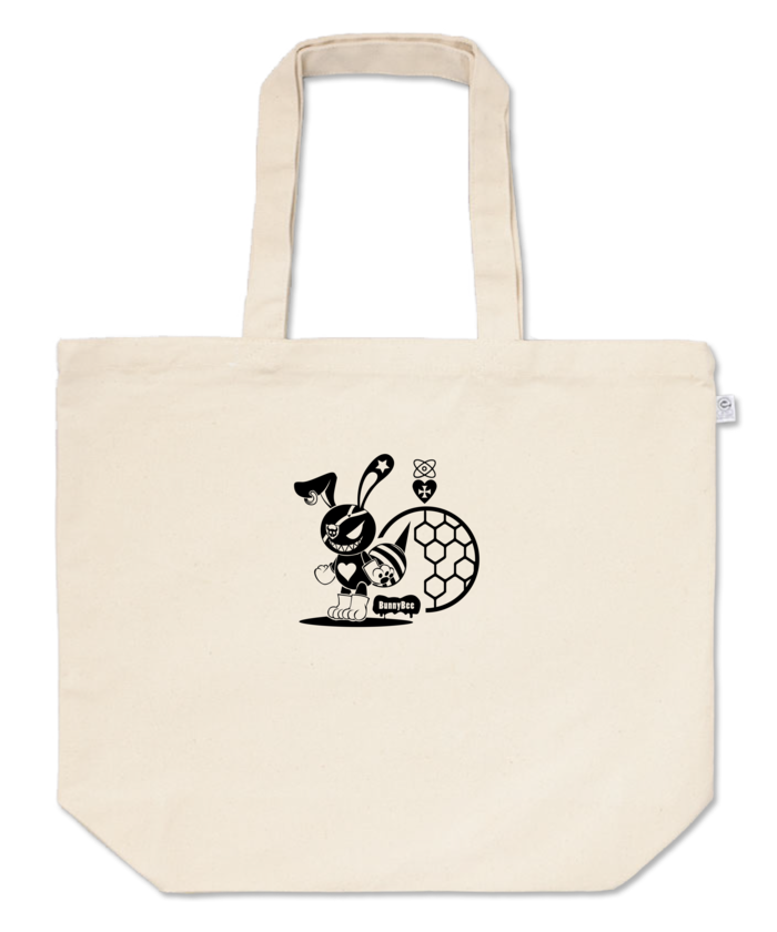 トートバッグ - L - プリント面積小-ブラック