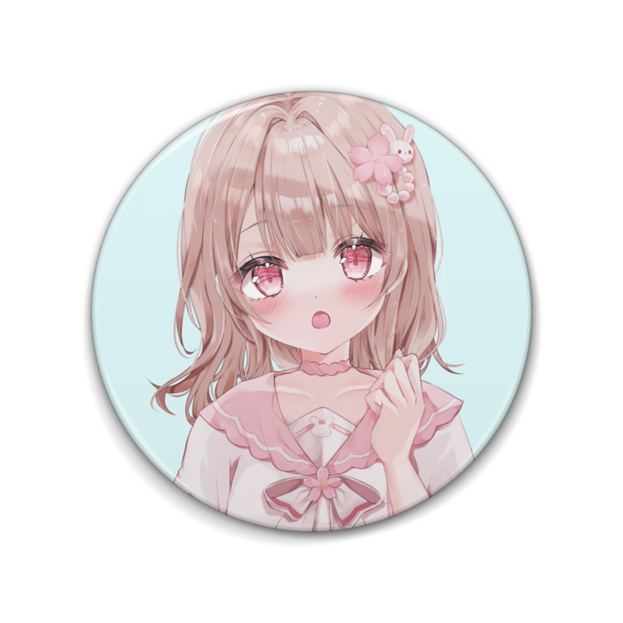 ななぽこ缶バッジ(アイコン画像:驚)76mm