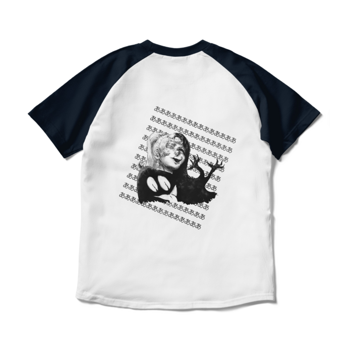 ラグランTシャツ - M - ホワイト×ネイビー