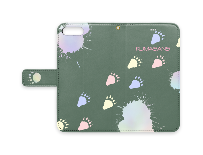 手帳型iPhoneケース - iPhone 8 Plus / 7 Plus - ストラップ穴 あり(緑)
