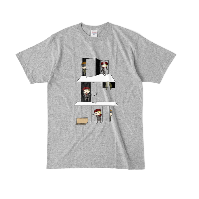 カラーTシャツ(濃色) - L - 杢グレー