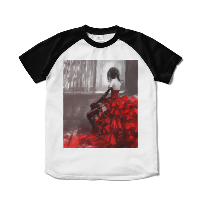 ラグランTシャツ - S - ホワイト×ブラック