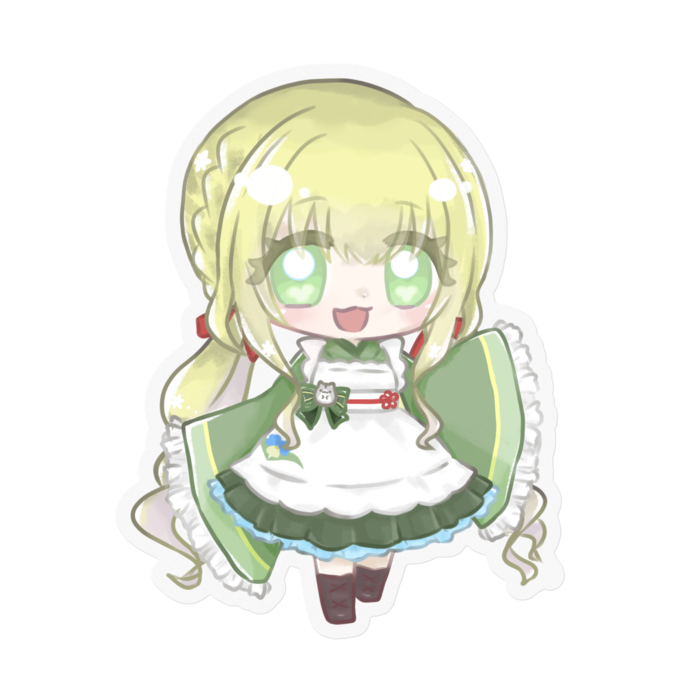 ④Cafe 月草つゆ。ver. ステッカー(100 x 100mm)