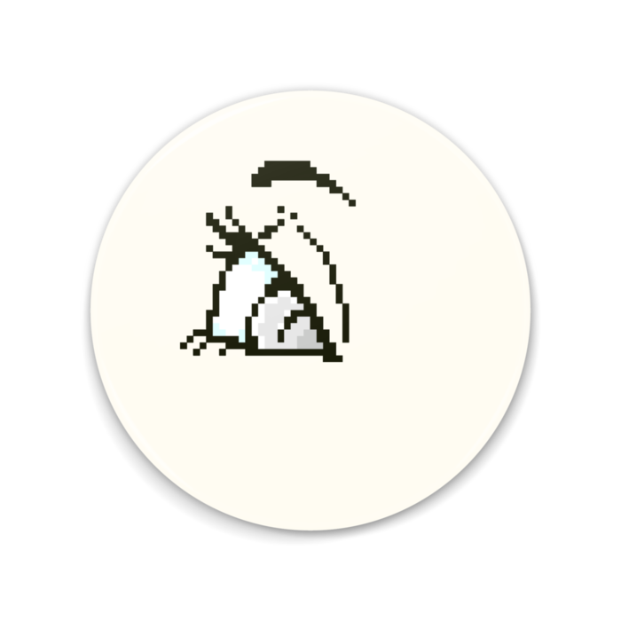 「流し目（白色）」　缶ミラー - 75mm