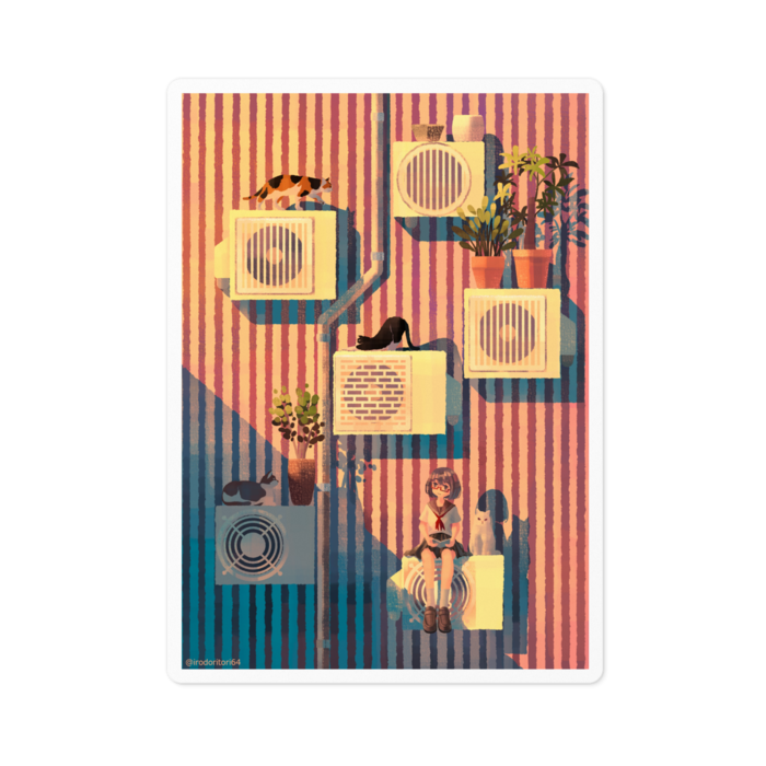 ステッカー - 100 x 100 (mm)ホワイト