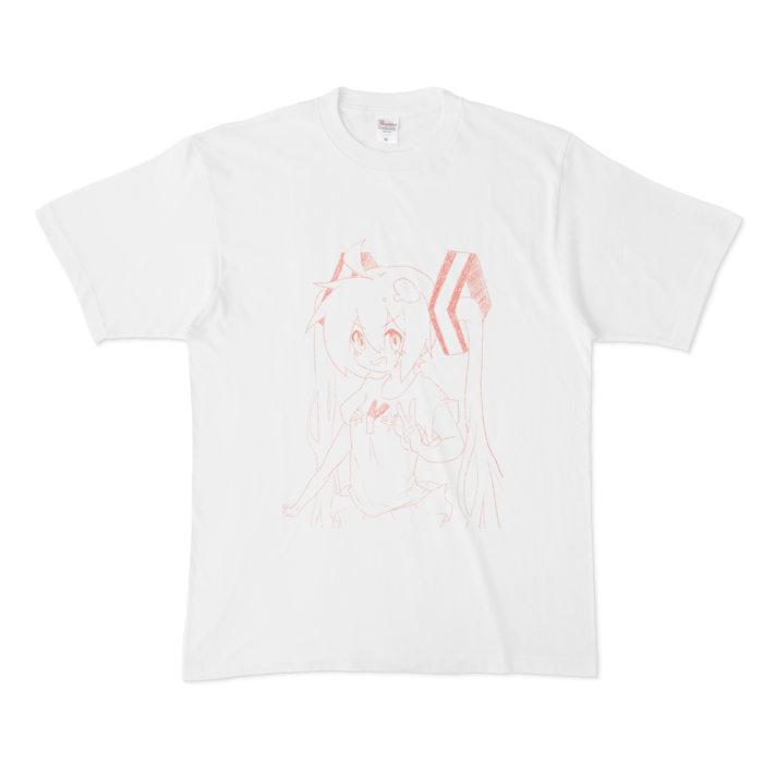 Tシャツ - XL - 白(ミクレッド)