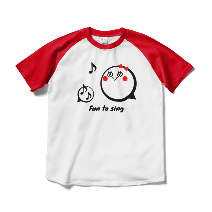 ラグランTシャツ - M - ホワイト×レッド