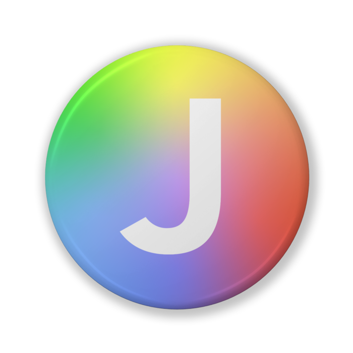 【J（ジェイ）】〈レインボー・グラデーション〉缶バッジ- 32mm