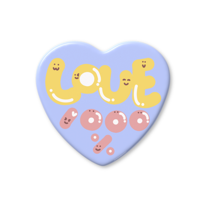 ハート缶バッジ - 57 × 52.5mm